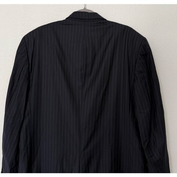 Jos. A. Bank Men's Navy 100% Wool Striped Sportscoat Blazer Size 46R - Picture 12 of 13